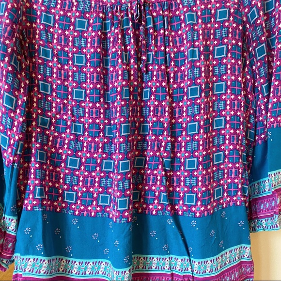 Blue and Purple 3/4 sleeve tunic - Picture 2 of 3